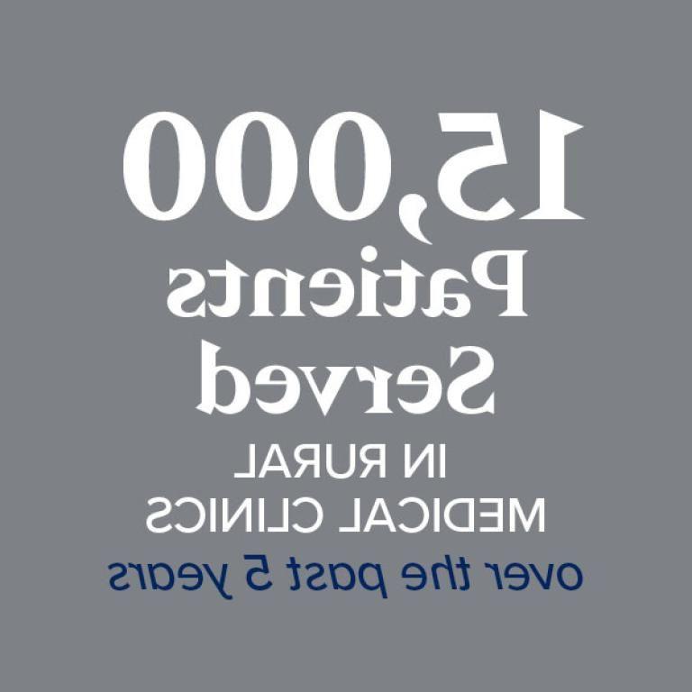 15,000 patients served in rural medical clinics over the past 5 years
